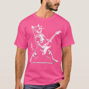 Wo Gitarre Katze Rock Musik Band Konzert Lustige K T-Shirt