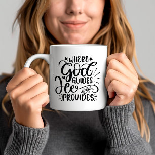 Wo Gott führt, da versorgt Er Bibelvers Kaffeetasse