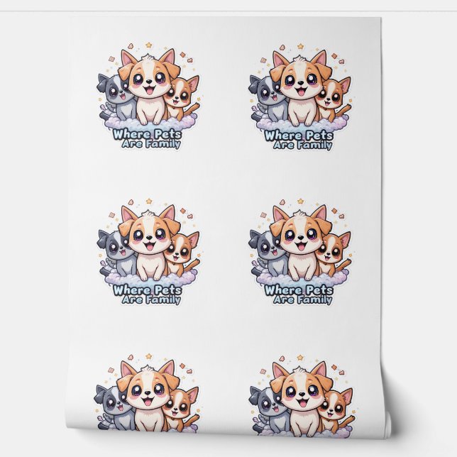 Wo Haustiere Niedliche Haustiere sind Kunst Tapete (Abrollen)