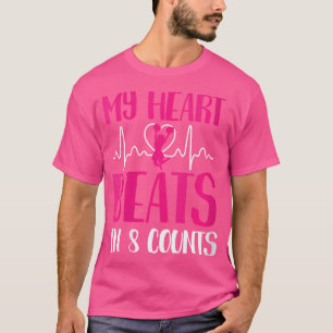 Wo Heart Beats In 8 Counts Cheerleading Cheerleade T-Shirt