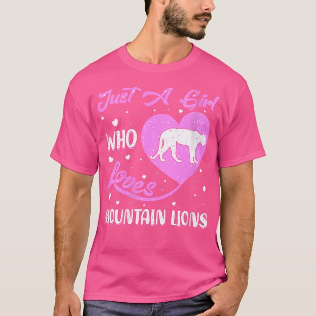 Wo Heart Liebe Mountain Lion Nur ein Mädchen, das  T-Shirt (Vorderseite)