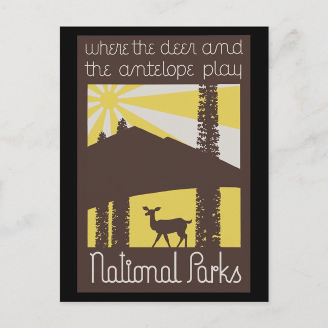 wo Hirsche und Antilope spielen Postkarte (Vorderseite)