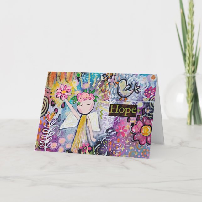 Wo Hoffnung wächst, blühen Wunder! Karte (Vorderseite)