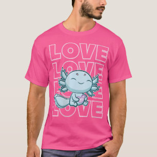 Wo ich dich sehr liebe Blaue Axolotl Valentinstag T-Shirt
