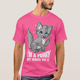 Wo ich ein Furry Fursuit bin Wolf Cosplay Furry T-Shirt