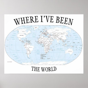 Wo ich in der Welt war, farbenfrohe Karte Poster