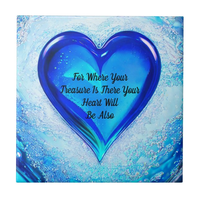 Wo Ihr Schatz die Bibelpassage fördert Fliese (Vorderseite)