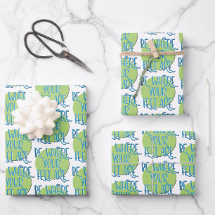 Wo Ihre Füße sind Erholung Slogan Geschenkpapier Set