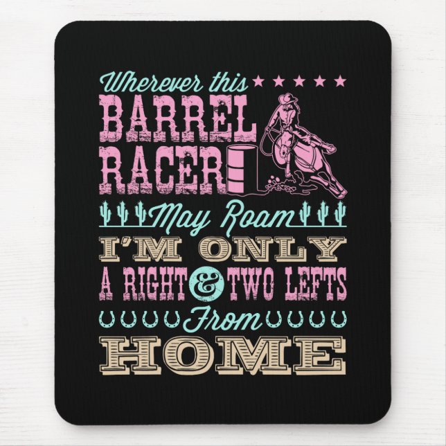 Wo immer dieser Barrel Racer kann Roam Barrel Raci Mousepad (Vorne)