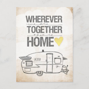 Wo immer wir zusammen sind Shasta Trailer Postkarte