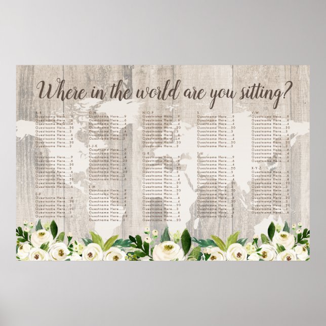 Wo in der rustikalen Weltkarte der Holzsitze Poster (Vorne)