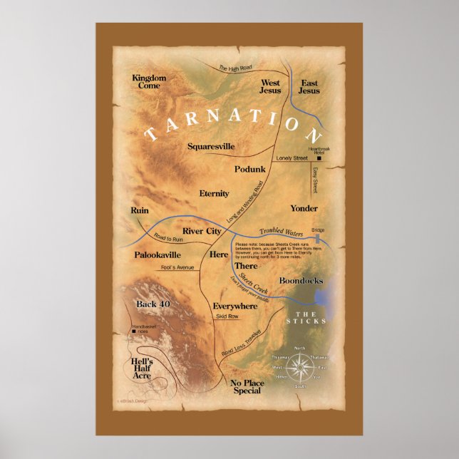 Wo in Tarnation? (Funny Map) Poster (Vorne)