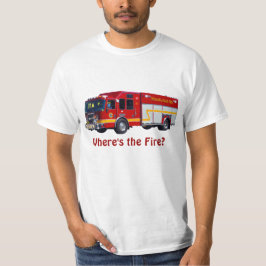 "Wo ist das Feuer?" Red Fire Motor Fun T - Shirt