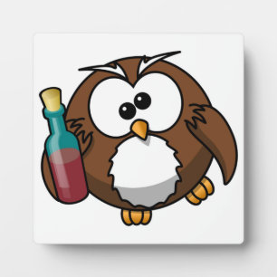 "WO IST DAS PARTY?" BETRUNKENES OWL FOTOPLATTE