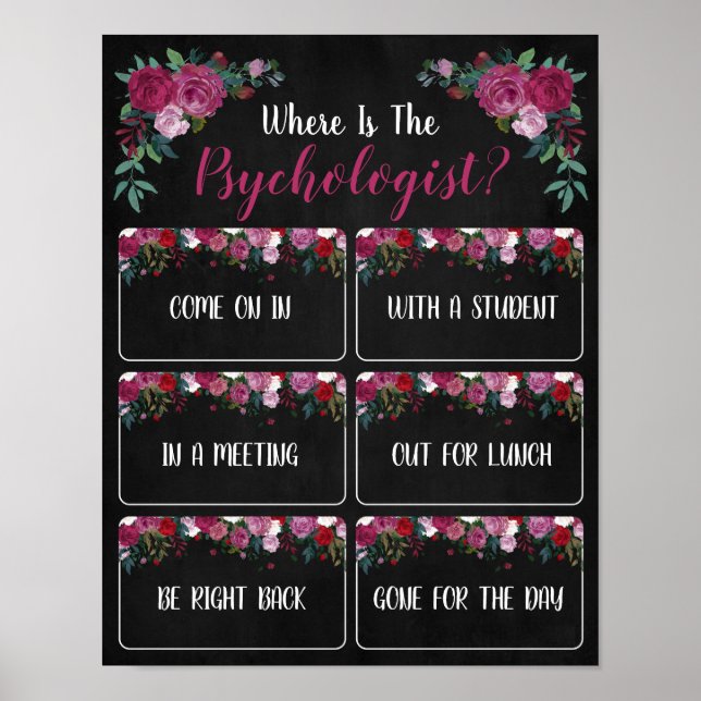 Wo ist das Psychologistenbüro Door Sign? Poster (Vorne)