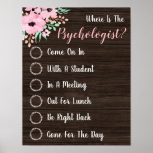 Wo ist das Psychologistenbüro Door Sign? Poster