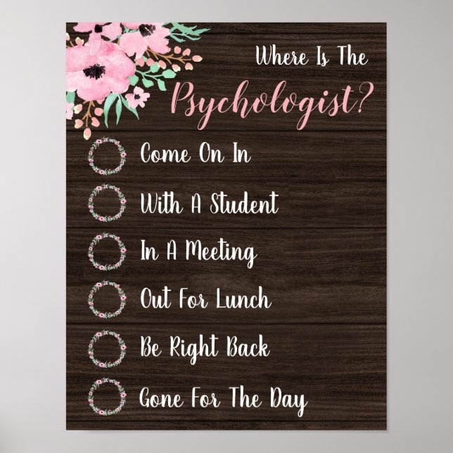 Wo ist das Psychologistenbüro Door Sign? Poster (Vorne)