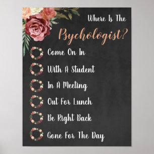 Wo ist das Psychologistenbüro Door Sign? Poster