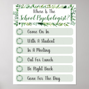 Wo ist das Psychologistenbüro Door Sign? Poster