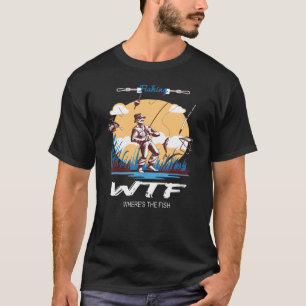 Wo ist der Fisch Fish Fun Fishing Retirement T-Shirt