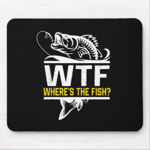 Wo ist der Fisch Wtf Herren Lustiger Angel Sport Mousepad