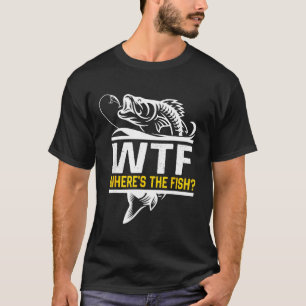 Wo ist der Fisch Wtf Herren Lustiger Angel Sport T-Shirt