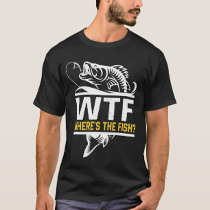 Wo ist der Fisch WTF Men's Funny Fishing T - Shirt
