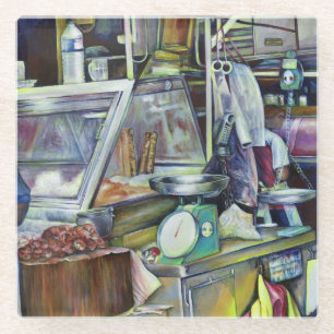 Wo ist der Fischkopf Curry?Singapur Glasuntersetzer