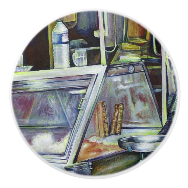 Wo ist der Fischkopf Curry? Singapur Keramikknauf (Vorderseite)