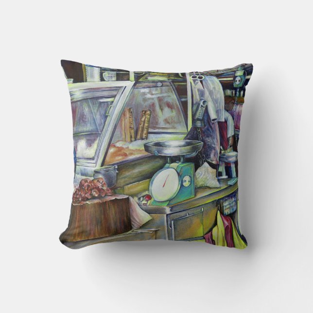 Wo ist der Fischkopf Curry?Singapur Kissen (Vorderseite)