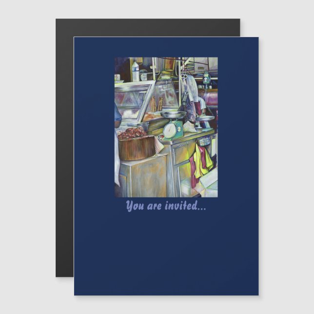 Wo ist der Fischkopf Curry?Singapur Magneteinladung (Vorne/Hinten)