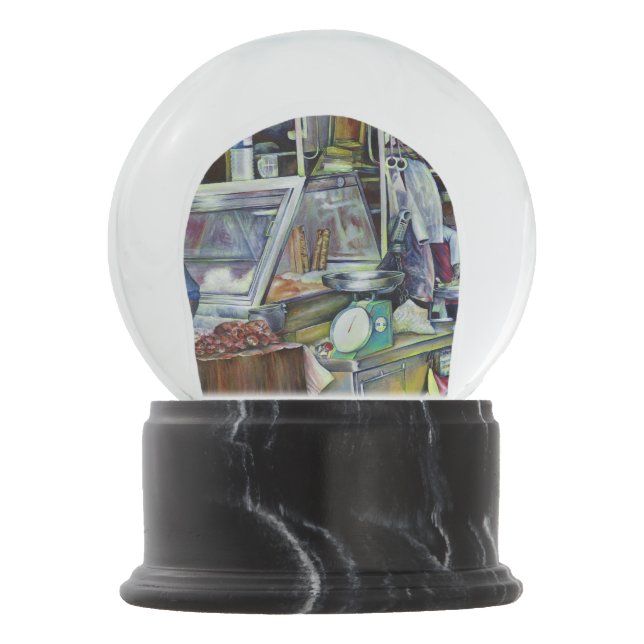 Wo ist der Fischkopf Curry?Singapur Schneekugel (Vorderseite)