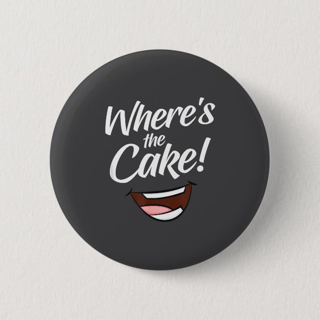 Wo ist der Kuchen  Button (Vorderseite)
