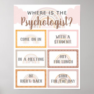 Wo ist der Psychologe Office Door Sign Rainbow? Poster