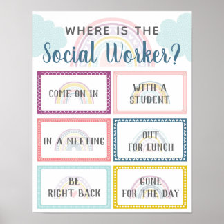 Wo ist der Regenbogen der Türklinke der Sozialarbe Poster