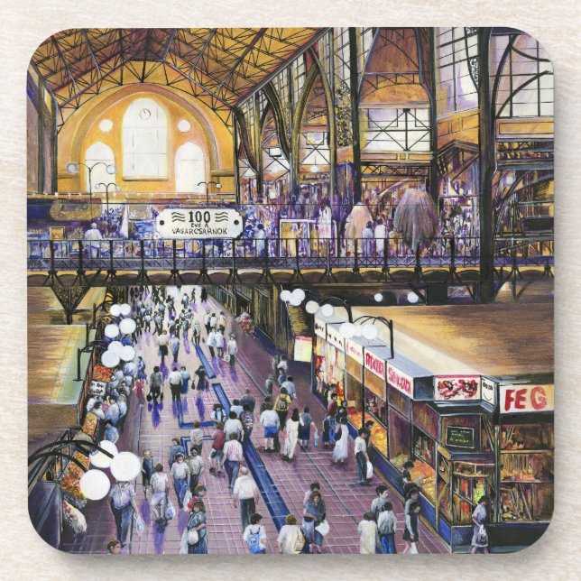 Wo ist die Frauenwasserklammer? Budapest Getränkeuntersetzer (Vorderseite)