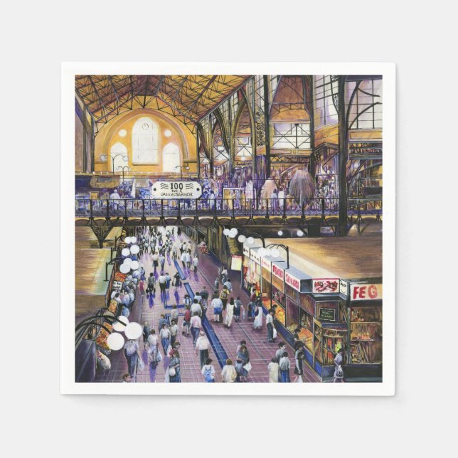 Wo ist die Frauenwasserklammer? Budapest Serviette (Vorderseite)