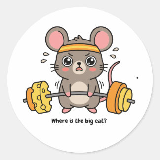 Wo ist die große Katze Runder Aufkleber