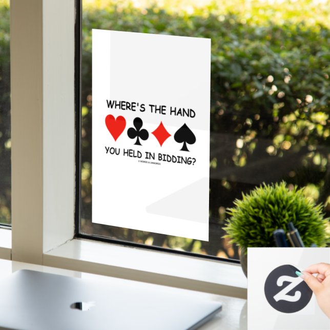 Wo ist die Hand, die du im Gebot gehalten hast? Sp Fensteraufkleber (Büro)
