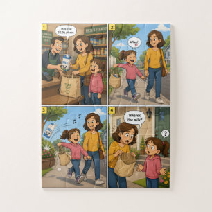 Wo ist die Milch? Ein lustiges Einkaufsabenteuer Puzzle