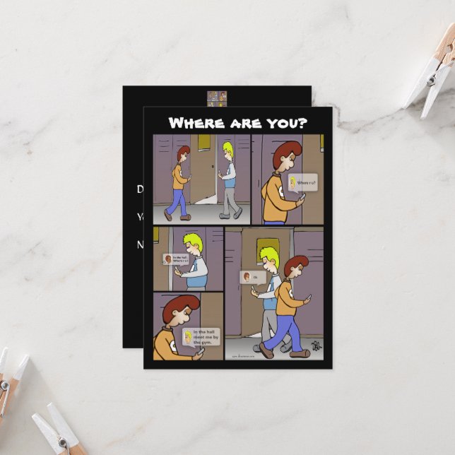 Wo ist die schwarze Flatcard? (Vorderseite/Rückseite Beispiel)