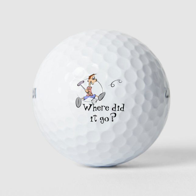 Wo ist es hingegangen? Cartoon Golf Ball - Monogra (Vorderseite)