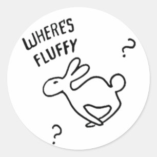 Wo ist flaumig? runder aufkleber