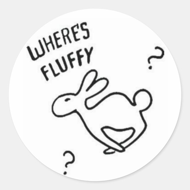Wo ist Fluffy? Runder Aufkleber (Vorderseite)