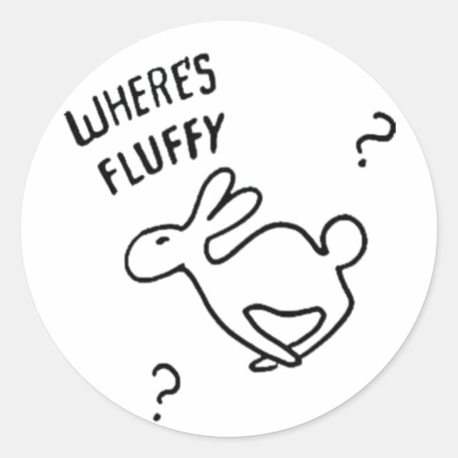 Wo ist Fluffy? Runder Aufkleber (Vorderseite)