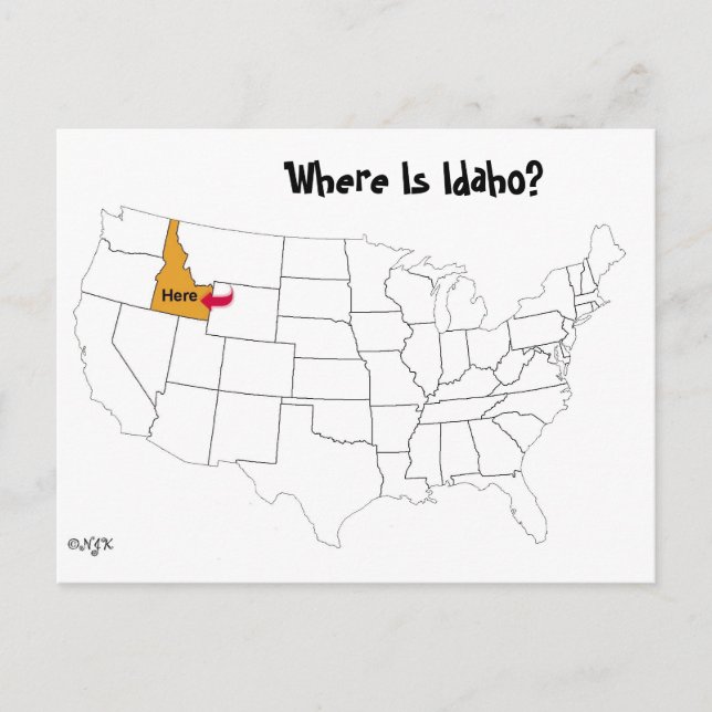 Wo ist Idaho? Postkarte (Vorderseite)