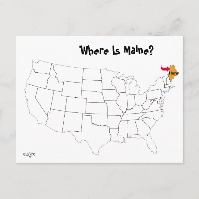 Wo ist Maine? Postkarte (Vorderseite)