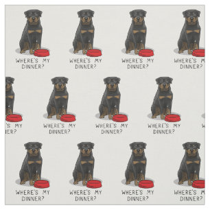 Wo ist mein Abendessen? Rottweiler mit Red Dog Dis Stoff