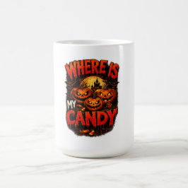 Wo ist mein Halloween-Kürbis-T-Shirt mit Süßigkeit Kaffeetasse
