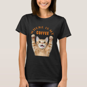 Wo ist mein Kaffee Süße Katze T-Shirt